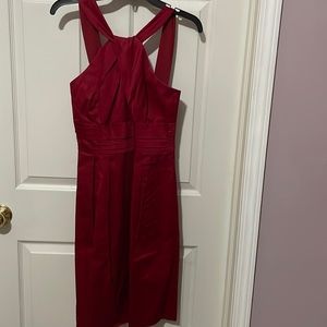 Satin dress perfect for a wedding party. Beautiful red wine color.